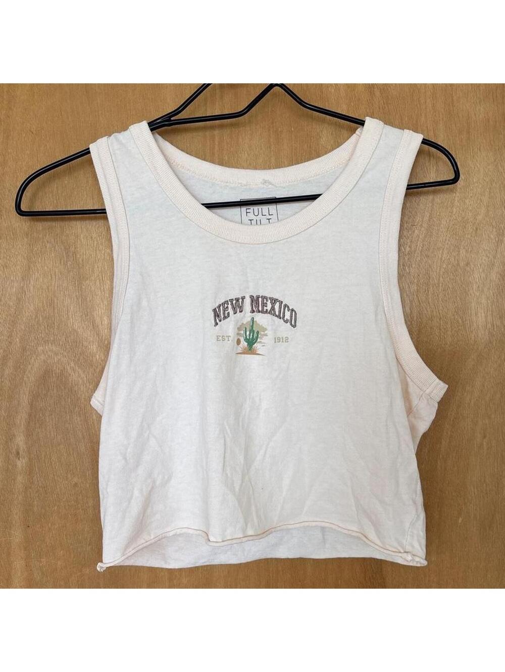 Full Tilt New Mexico Cactus Cropped Tank Top — Large